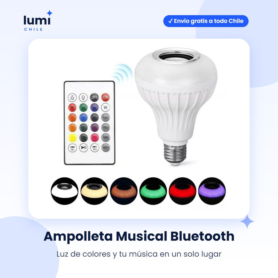 Ampolleta Musical LED RGB con Parlante Bluetooth